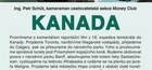 Kanada - promítání filmu s komentářem